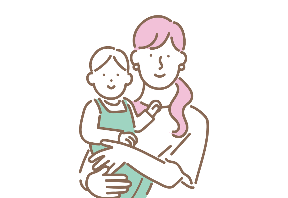 赤ちゃんを抱っこする女性のイラスト